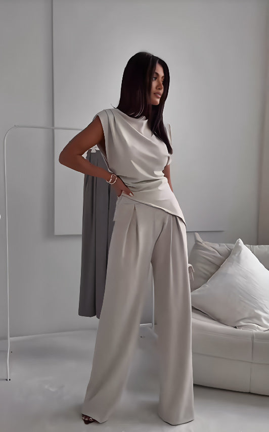 Modern Tailored Two-Piece Set – Structured Wide Leg Elegance