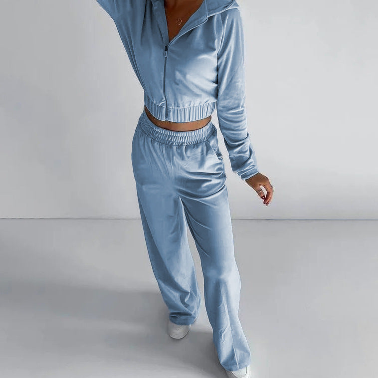 Satin Lounge Two-Piece Set – Contemporary Soft Elegance