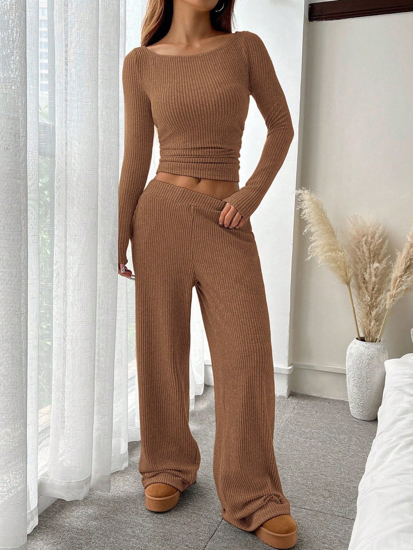 Minimal Knit Two-Piece Set – Modern Autumn Essential
