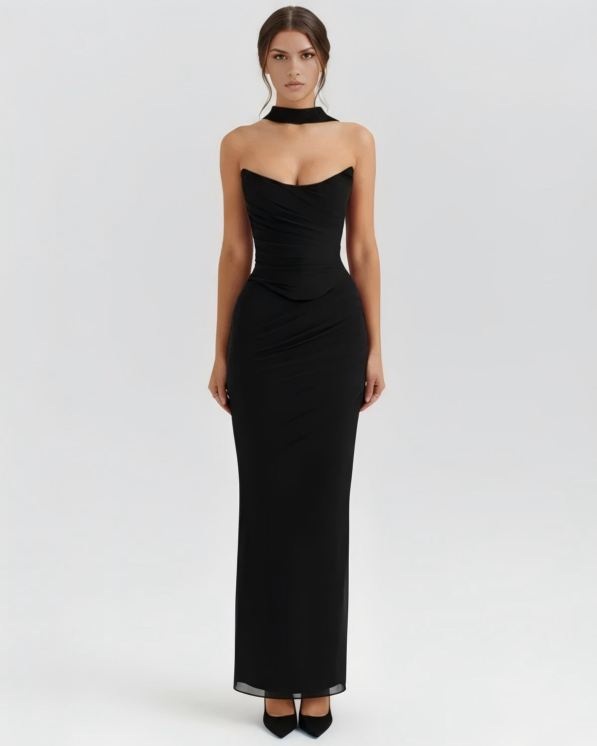Elegant Black Sculpting Dress – Modern Evening Essential