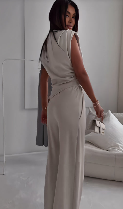 Modern Tailored Two-Piece Set – Structured Wide Leg Elegance
