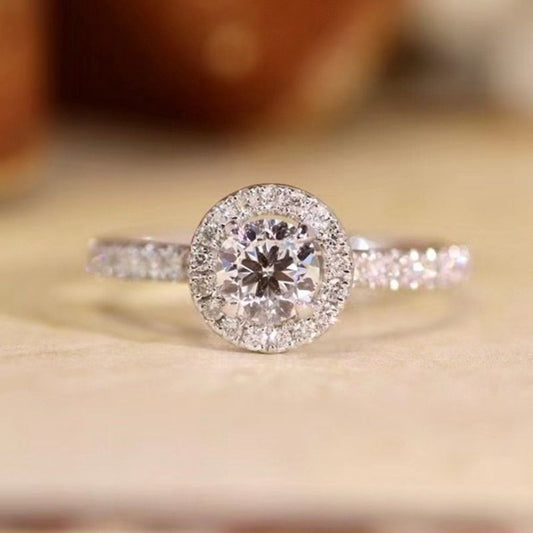 Luxury Halo Crystal Ring – Double Solitaire Sparkle Design