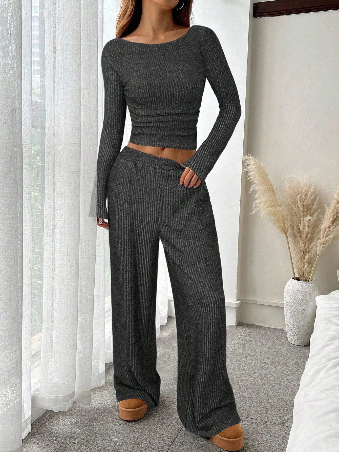 Minimal Knit Two-Piece Set – Modern Autumn Essential